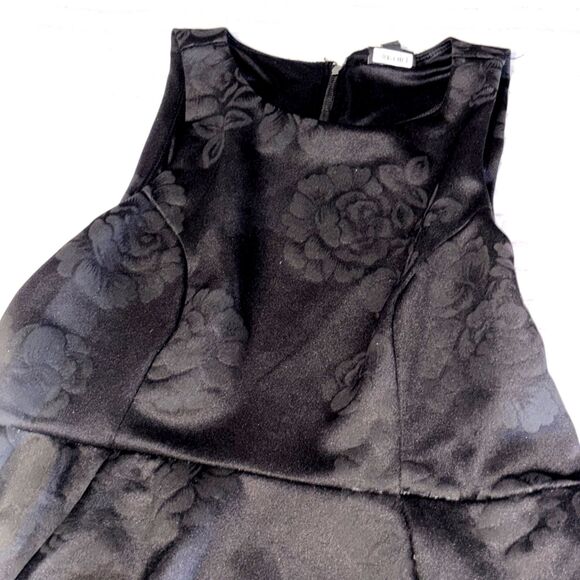 Torrid Dress Women's Size 12 Black Sleeveless Floral Flocked Fit and Flare Party - Picture 3 of 8